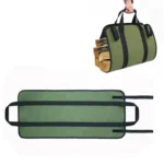 Outdoor Large Capacity Waterproof Army Green Canvas Logging Bag