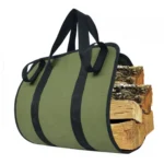Outdoor Large Capacity Waterproof Army Green Canvas Logging Bag - Image 4