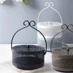 Outdoor Portable Multifunctional Hollow Fireproof Mosquito Coil Box with Lid - Image 2