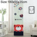 Simple Vertical Cabinet Type All Inclusive Air Conditioning Fabric Dust Cover, Size:180x55x35cm, Style:Dark Grid Bear