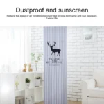 Simple Vertical Cabinet Type All Inclusive Air Conditioning Fabric Dust Cover, Size:180x55x35cm, Style:Dark Grid Bear - Image 3