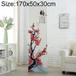 Simple Vertical Cabinet Type All Inclusive Air Conditioning Fabric Dust Cover, Size:170x50x30cm, Style:Red Plum