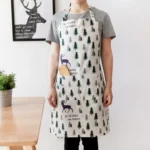 Nordic Style Cotton Linen Printing Apron - Image 5