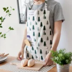 Nordic Style Cotton Linen Printing Apron - Image 6