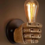 Creative Personality Fist Wall Lamp Bedroom Bedside Restaurant Cafe Resin Decorative Antique Lamps