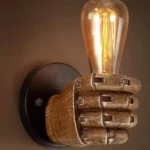 Creative Personality Fist Wall Lamp Bedroom Bedside Restaurant Cafe Resin Decorative Antique Lamps - Image 2