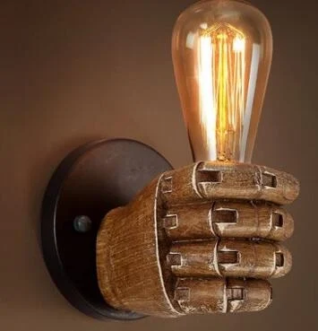 TBD0362890801_1.webp Creative Personality Fist Wall Lamp Bedroom Bedside Restaurant Cafe Resin Decorative Antique Lamps - Image 2