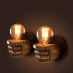 Creative Personality Fist Wall Lamp Bedroom Bedside Restaurant Cafe Resin Decorative Antique Lamps - Image 4