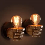 Creative Personality Fist Wall Lamp Bedroom Bedside Restaurant Cafe Resin Decorative Antique Lamps - Image 6