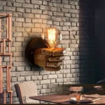 Creative Personality Fist Wall Lamp Bedroom Bedside Restaurant Cafe Resin Decorative Antique Lamps - Image 7