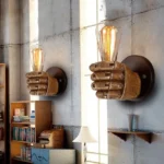 Creative Personality Fist Wall Lamp Bedroom Bedside Restaurant Cafe Resin Decorative Antique Lamps - Image 9