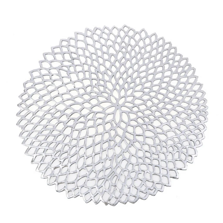 TBD0363240301B_1.webp Table Bowl Mats Home Decor Placemat For Dining Table PVC Plastic Hollow Insulation Round Baroque Mediterranean Coaster Pads - Image 2