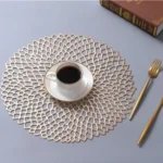 Table Bowl Mats Home Decor Placemat For Dining Table PVC Plastic Hollow Insulation Round Baroque Mediterranean Coaster Pads - Image 3