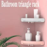 Bathroom Bath Rack Wall-mounted Punch-free Triangle Plastic Storage Basket - Image 6