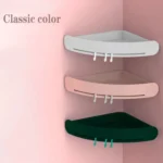 Bathroom Bath Rack Wall-mounted Punch-free Triangle Plastic Storage Basket - Image 7