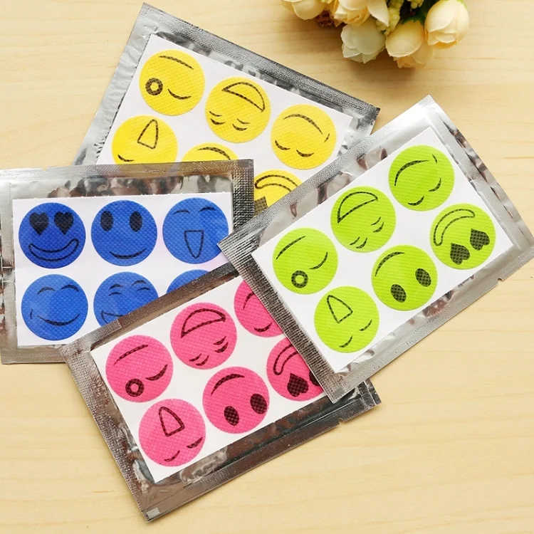 TBD03637423_1.webp 10pcs  Mosquito Stickers DIY Mosquito Repellent Stickers Patches Cartoon Smiling Face Drive Repeller (Color Random Delivery) - Image 2