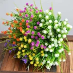5 Branches Simulation Plastic Starry Rose Simulation Bouquet Home Decoration Flower - Image 3