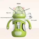 High Borosilicate Glass Baby Bottle with Silicone Sleeve - Image 7