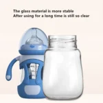 High Borosilicate Glass Baby Bottle with Silicone Sleeve - Image 8