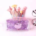 Cute PVC Pig Pattern Pencil Case Colorful Transparent Quicksand Girl Pen Bag Creative Stationery School Supplies - Image 4