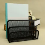 Mesh Letter Sorter Mail Document Tray Black Desk Office File Storage Rack - Image 3
