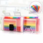 13 Grid Expanding File Folder A6 Document Buckle Lanyard Bag Multicolor Expanding File - Image 4