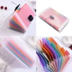 13 Grid Expanding File Folder A6 Document Buckle Lanyard Bag Multicolor Expanding File - Image 6