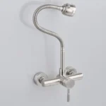 Stainless Steel Material Wall Mounted Kitchen Sink Mixer Faucet Free Rotation Hose Water Tap - Image 2