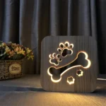 Creative Shape Wooden Night Lamp Bedroom Decoration Warm Light LED - Image 2