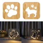 Creative Shape Wooden Night Lamp Bedroom Decoration Warm Light LED - Image 3