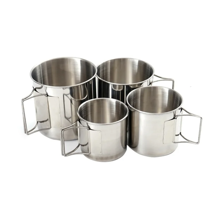 TBD03715623.webp 4 in 1 Outdoor 304 Stainless Steel Folding Cup Portable Cup Bowl Set - Image 1