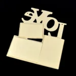 Children DIY Wooden Siamese Letters White Embryo Snowflake Mud Photo Frame - Image 4