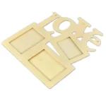 Children DIY Wooden Siamese Letters White Embryo Snowflake Mud Photo Frame - Image 5