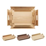 Wooden Dinner Plate Serving Plate Pastry Tray - Image 3