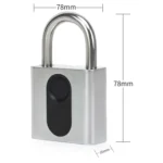 USB Rechargeable Door Lock Fingerprint Padlock Quick Unlock Security Keyless Smart Metal Lock - Image 6
