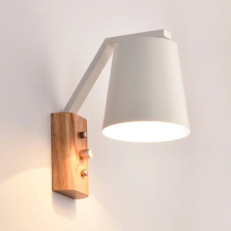 TBD0373342901A_1.webp Creative Bedroom Study Bedside Balcony Aisle Porch Hotel Cafe Wood Wall Lamp Switch Light - Image 2