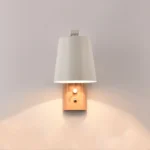 Creative Bedroom Study Bedside Balcony Aisle Porch Hotel Cafe Wood Wall Lamp Switch Light - Image 4