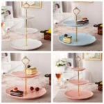 1 Set Sweets Candy Cupcake Tray Wedding Party Cake Display Stand Zinc Alloy Golden Tone cake stand - Image 4