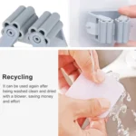 Mop Holder Wall Mounted Organizer Holder Household Kitchen Bathroom Adhesive Storage Broom Hanger Clip Hook Racks - Image 4