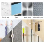 Mop Holder Wall Mounted Organizer Holder Household Kitchen Bathroom Adhesive Storage Broom Hanger Clip Hook Racks - Image 7