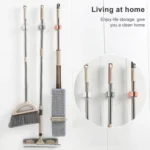 Mop Holder Wall Mounted Organizer Holder Household Kitchen Bathroom Adhesive Storage Broom Hanger Clip Hook Racks - Image 8