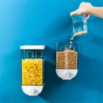 Nail-free Seamless Pressing Wall-mounted Grain Multi-grain Canister Rice Canister Transparent Vsual Snack Storage Sealed Box - Image 6