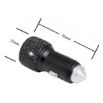 Diamond Car Dual USB Fast Charge Mobile Phone Safety Hammer Charger - Image 3