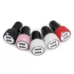 Diamond Car Dual USB Fast Charge Mobile Phone Safety Hammer Charger - Image 4