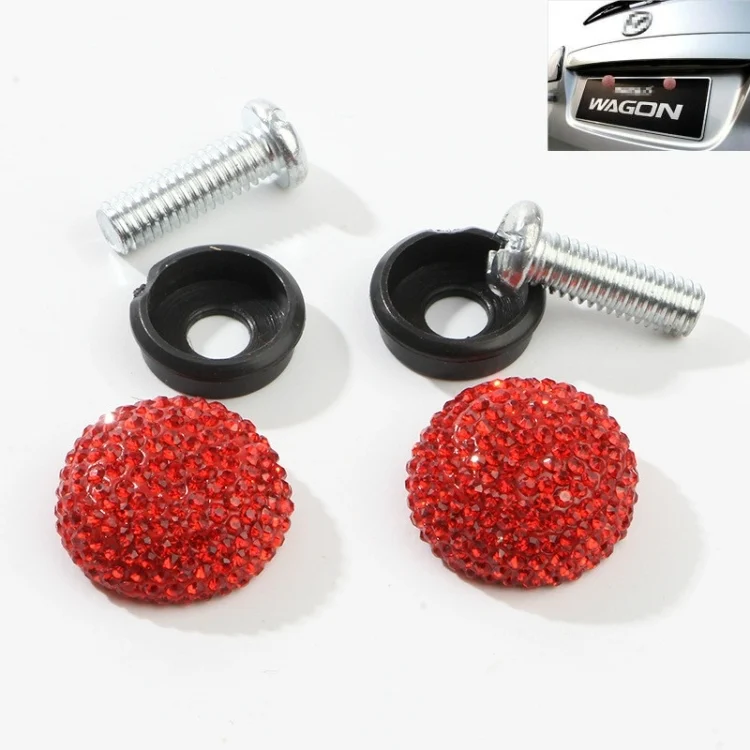 Car License Plate Modification Screw Cap Diamond-encrusted Solid Seal Anti-theft Screws