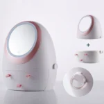 Desktop Dustproof Portable Cosmetic Storage Box With Mirror - Image 2