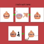 300ML Waterdrop Shape USB Wood Grain Aromatherapy Air Purifier Mute Humidifier - Image 11