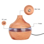 300ML Waterdrop Shape USB Wood Grain Aromatherapy Air Purifier Mute Humidifier - Image 4