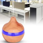 300ML Waterdrop Shape USB Wood Grain Aromatherapy Air Purifier Mute Humidifier - Image 5