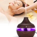 300ML Waterdrop Shape USB Wood Grain Aromatherapy Air Purifier Mute Humidifier - Image 6